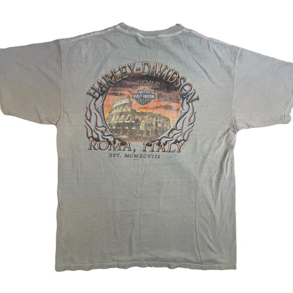 Harley Davidson Rome Italy pocket t-shirt men's large - Picture 1 of 6